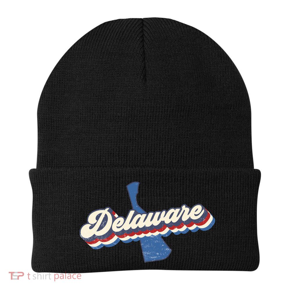State Of Delaware Retro Logo Beanie