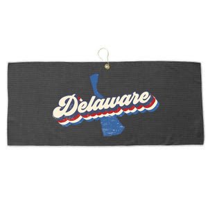 State Of Delaware Retro Logo Large Microfiber Waffle Golf Towel