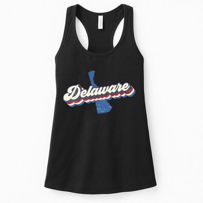 State Of Delaware Retro Logo Womens Tank Top
