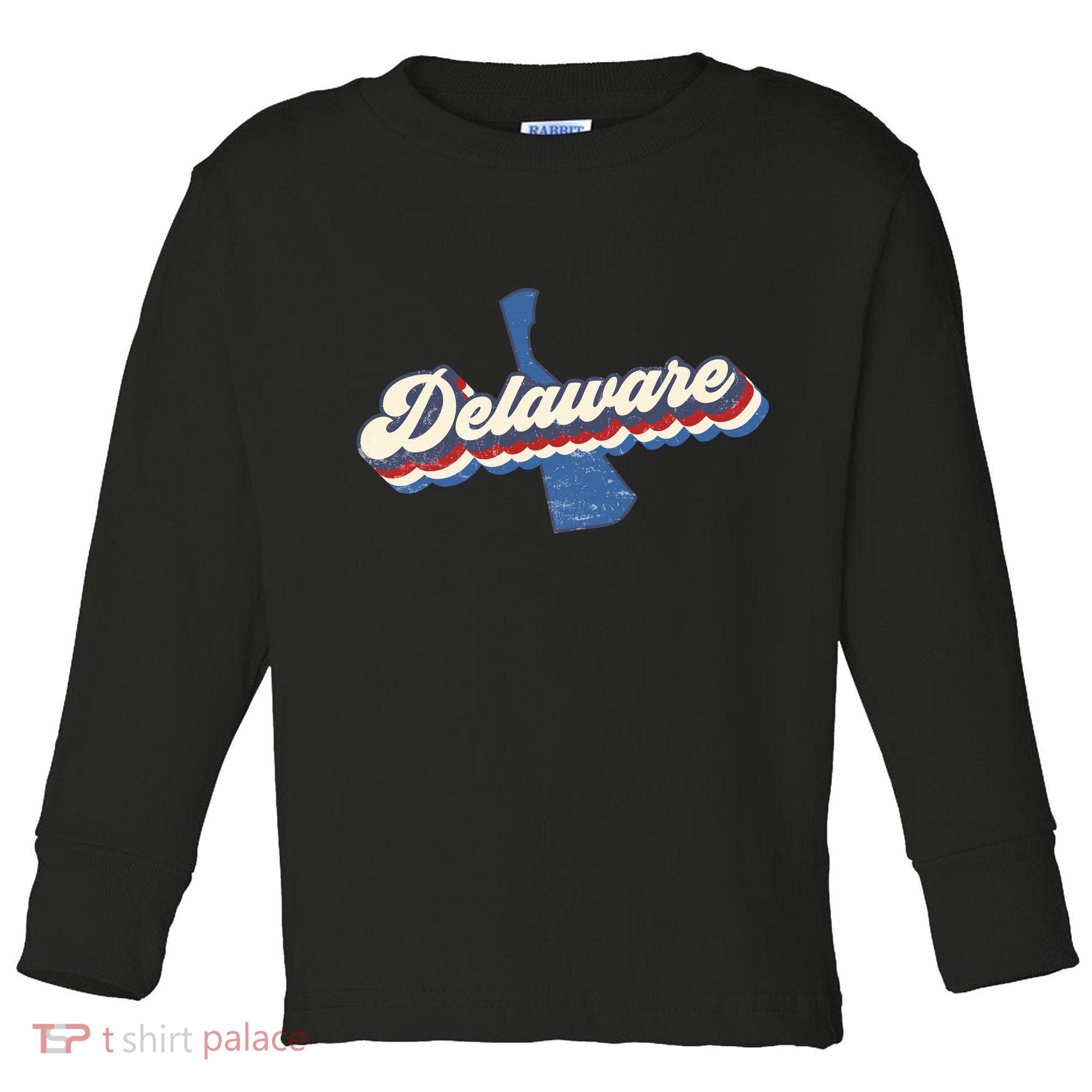 State Of Delaware Retro Logo Toddler Long Sleeve Shirt