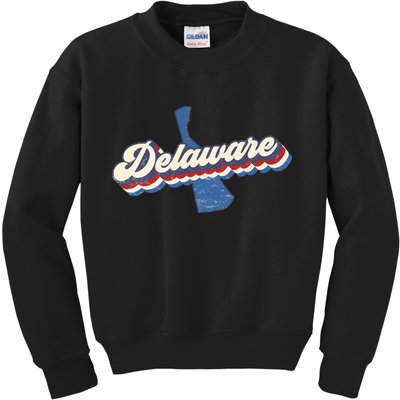 State Of Delaware Retro Logo Kids Sweatshirt