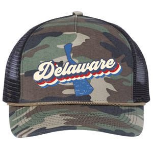 State Of Delaware Retro Logo Retro Rope Trucker Hat Cap