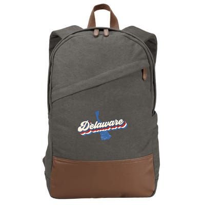 State Of Delaware Retro Logo Cotton Canvas Backpack