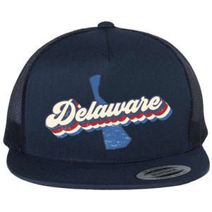 State Of Delaware Retro Logo Flat Bill Trucker Hat