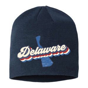 State Of Delaware Retro Logo Sustainable Beanie