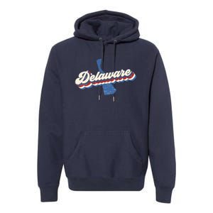 State Of Delaware Retro Logo Premium Hoodie