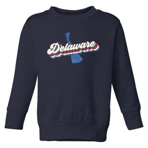 State Of Delaware Retro Logo Toddler Sweatshirt