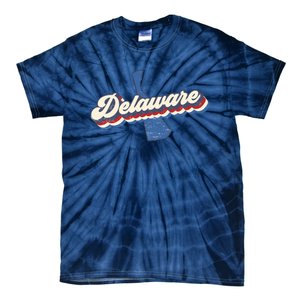 State Of Delaware Retro Logo Tie-Dye T-Shirt