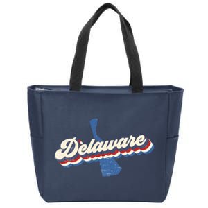 State Of Delaware Retro Logo Zip Tote Bag