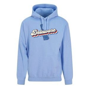 State Of Delaware Retro Logo Unisex Surf Hoodie