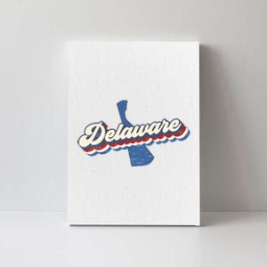 State Of Delaware Retro Logo Canvas