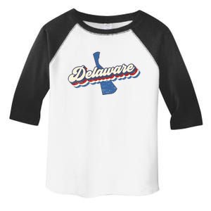 State Of Delaware Retro Logo Toddler Fine Jersey T-Shirt