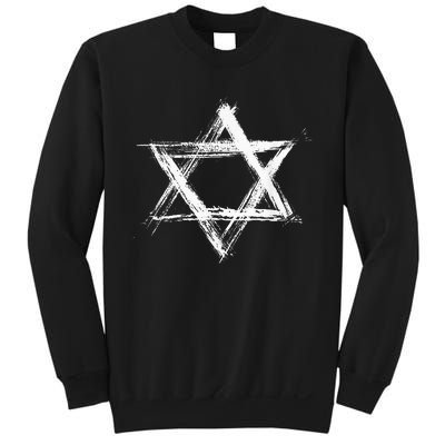 Star Of David Pride Israel Jewish Israeli Flag Brush Stroke Sweatshirt