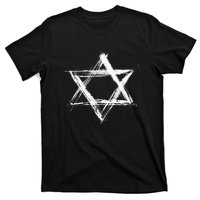 Star Of David Pride Israel Jewish Israeli Flag Brush Stroke T-Shirt