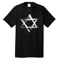 Star Of David Pride Israel Jewish Israeli Flag Brush Stroke Tall T-Shirt