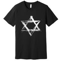 Star Of David Pride Israel Jewish Israeli Flag Brush Stroke Premium T-Shirt