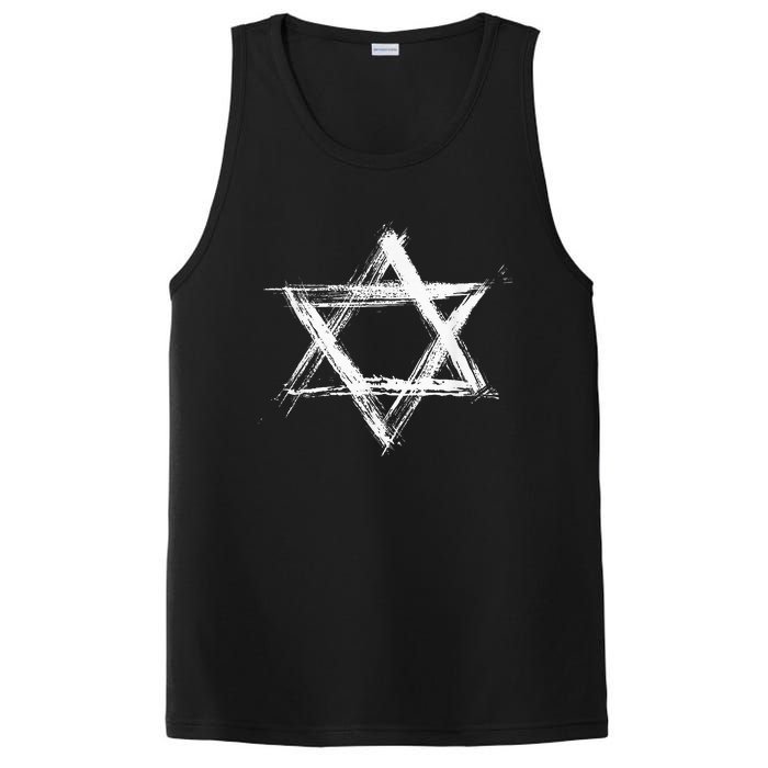 Star Of David Pride Israel Jewish Israeli Flag Brush Stroke PosiCharge Competitor Tank