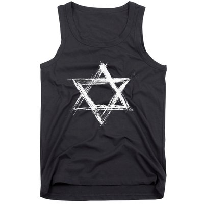 Star Of David Pride Israel Jewish Israeli Flag Brush Stroke Tank Top