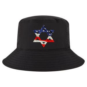 Star Of David American Flag Pro Israel Usa Israeli Jewish Cool Comfort Performance Bucket Hat