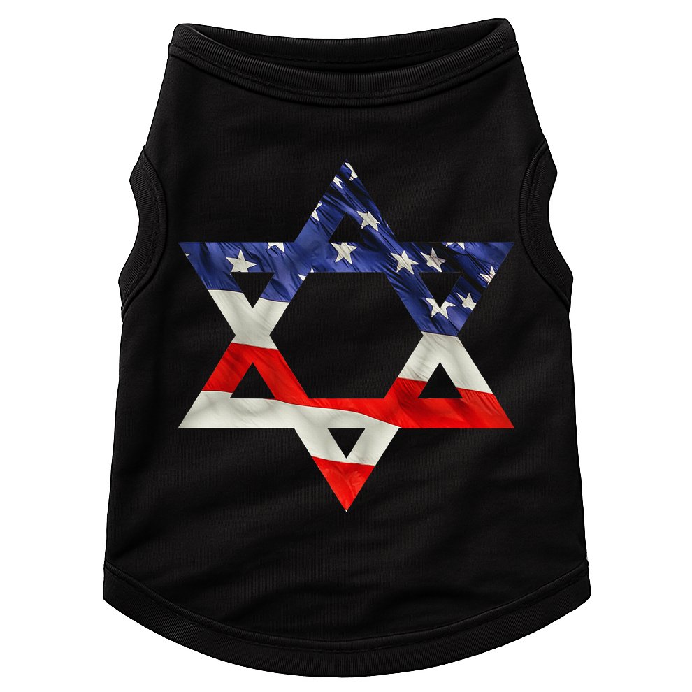 Star Of David American Flag Pro Israel Usa Israeli Jewish Doggie Tank
