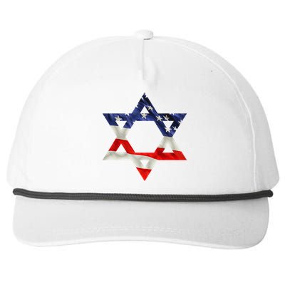 Star Of David American Flag Pro Israel Usa Israeli Jewish Snapback Five-Panel Rope Hat