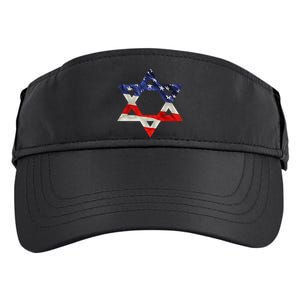 Star Of David American Flag Pro Israel Usa Israeli Jewish Adult Drive Performance Visor