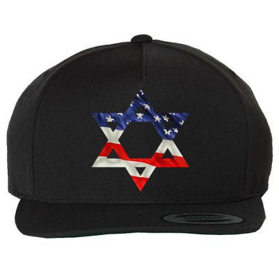 Star Of David American Flag Pro Israel Usa Israeli Jewish Wool Snapback Cap