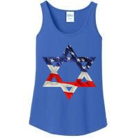 Star Of David American Flag Pro Israel Usa Israeli Jewish Ladies Essential Tank