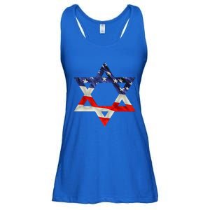 Star Of David American Flag Pro Israel Usa Israeli Jewish Ladies Essential Flowy Tank