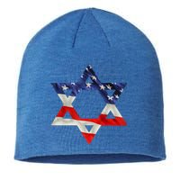 Star Of David American Flag Pro Israel Usa Israeli Jewish Sustainable Beanie