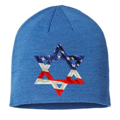 Star Of David American Flag Pro Israel Usa Israeli Jewish Sustainable Beanie