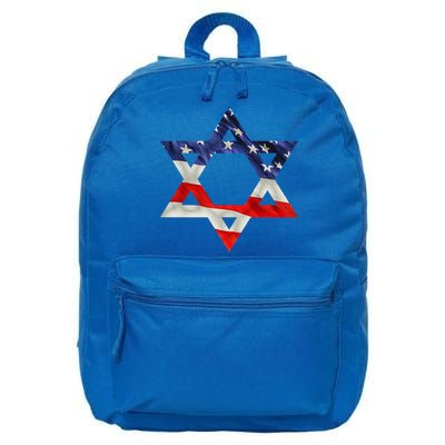 Star Of David American Flag Pro Israel Usa Israeli Jewish 16 in Basic Backpack
