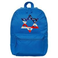 Star Of David American Flag Pro Israel Usa Israeli Jewish 16 in Basic Backpack