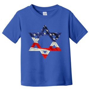 Star Of David American Flag Pro Israel Usa Israeli Jewish Toddler T-Shirt