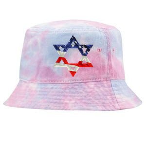 Star Of David American Flag Pro Israel Usa Israeli Jewish Tie-Dyed Bucket Hat