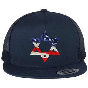 Star Of David American Flag Pro Israel Usa Israeli Jewish Flat Bill Trucker Hat