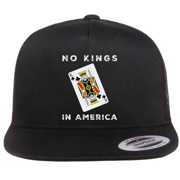 Save Our Democracy No Kings In America Statement Flat Bill Trucker Hat