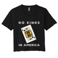 Save Our Democracy No Kings In America Statement Women's Crop Top Tee
