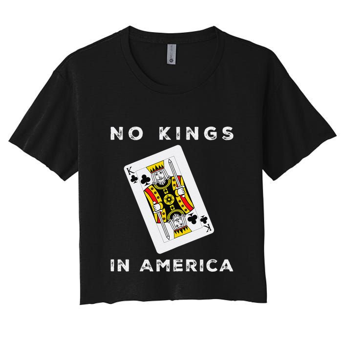 Save Our Democracy No Kings In America Statement Women's Crop Top Tee