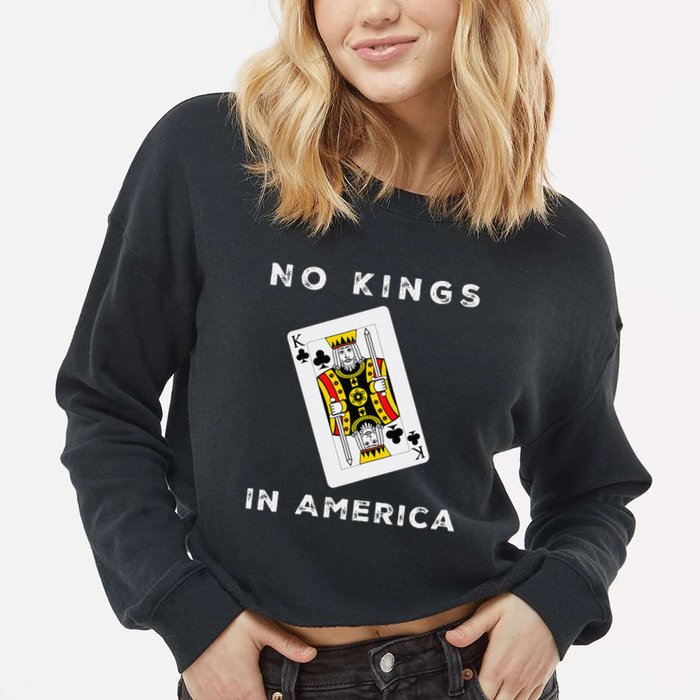 Save Our Democracy No Kings In America Statement Cropped Pullover Crew
