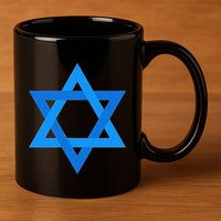 Star Of David Israel Flag Jewish Symbol 11oz C Handle Ceramic Mug