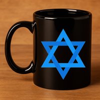 Star Of David Israel Flag Jewish Symbol 11oz C Handle Ceramic Mug