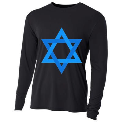 Star Of David Israel Flag Jewish Symbol Cooling Performance Long Sleeve Crew