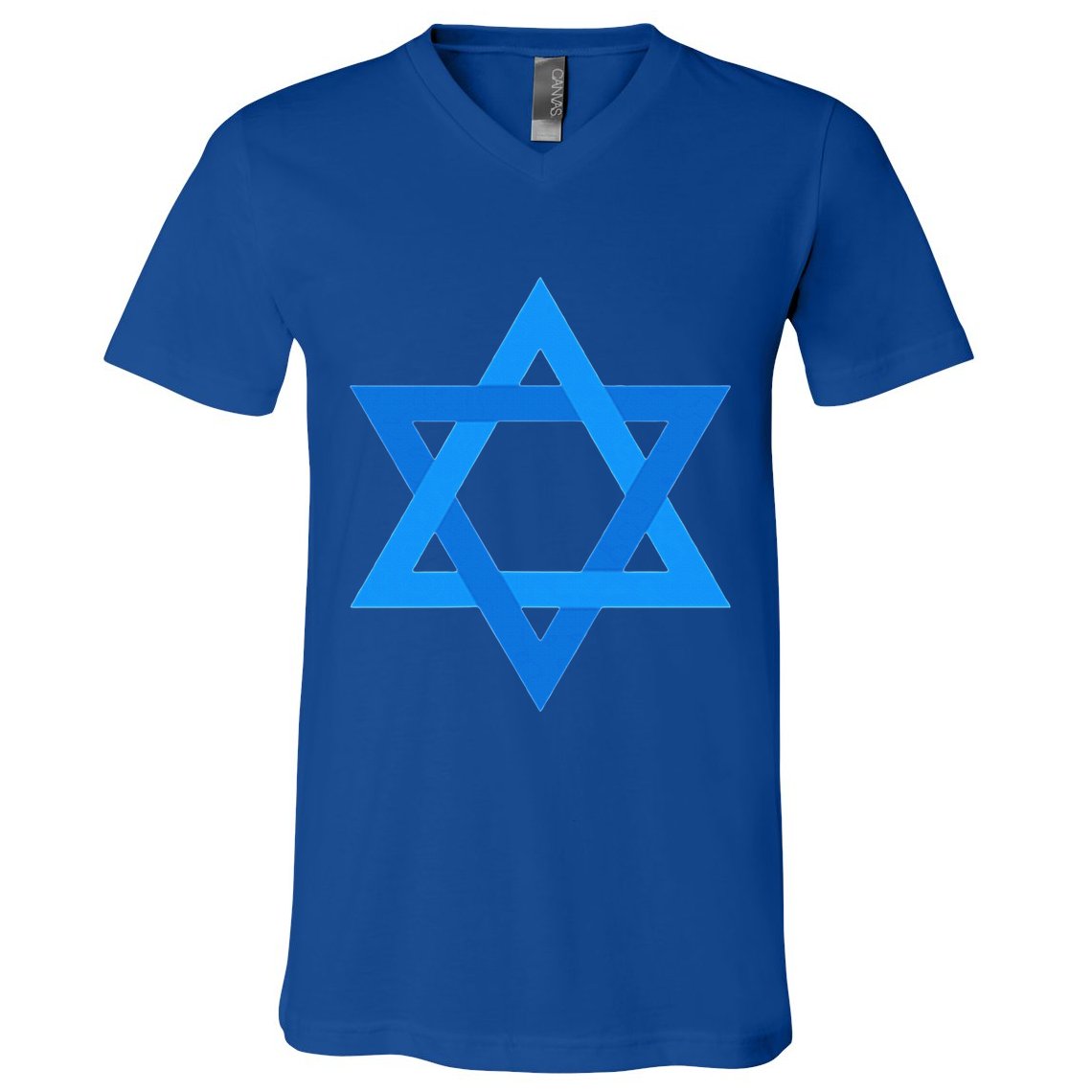 Star Of David Israel Flag Jewish Symbol V-Neck T-Shirt