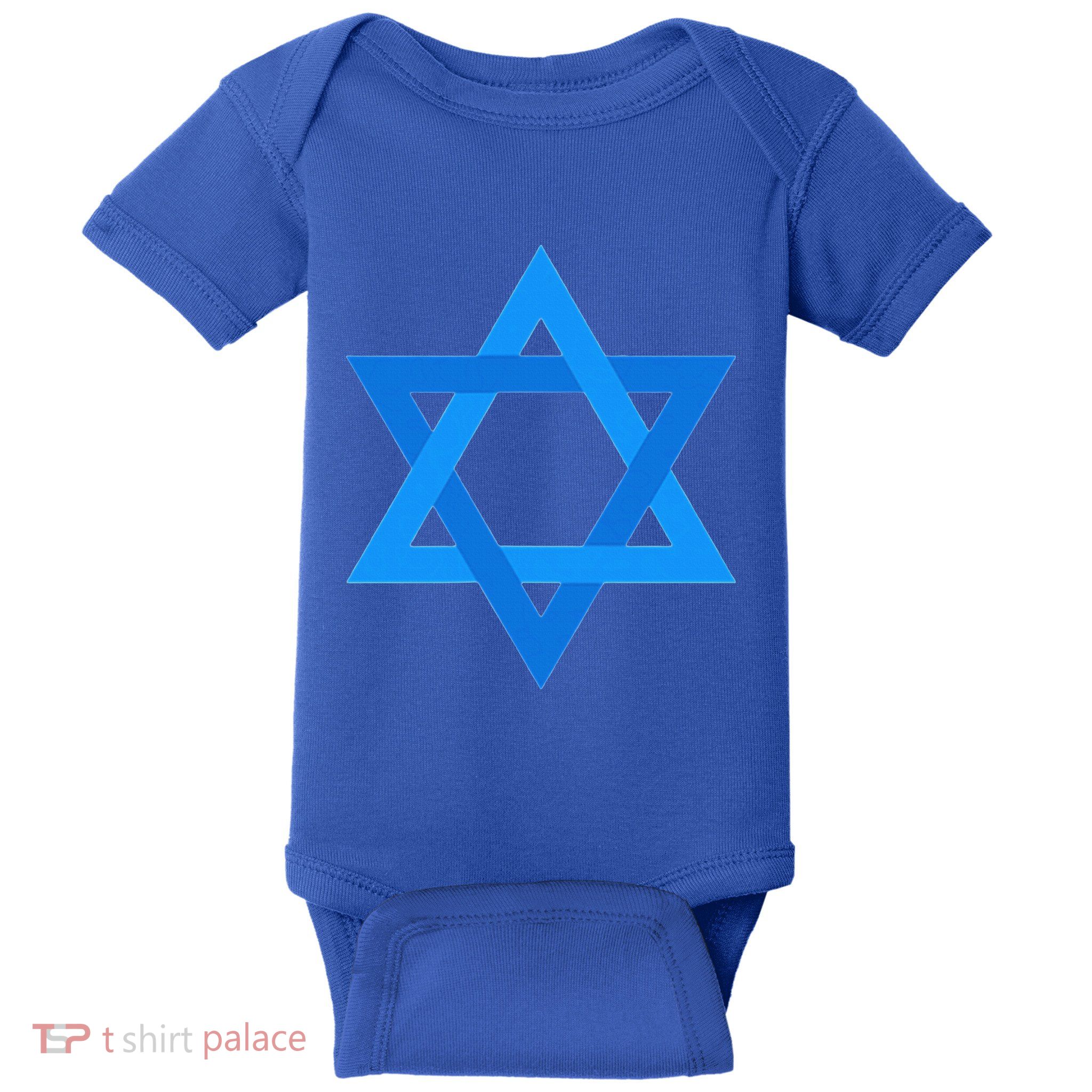 Star Of David Israel Flag Jewish Symbol Baby Bodysuit
