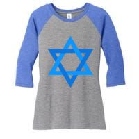 Star Of David Israel Flag Jewish Symbol Women's Tri-Blend 3/4-Sleeve Raglan Shirt