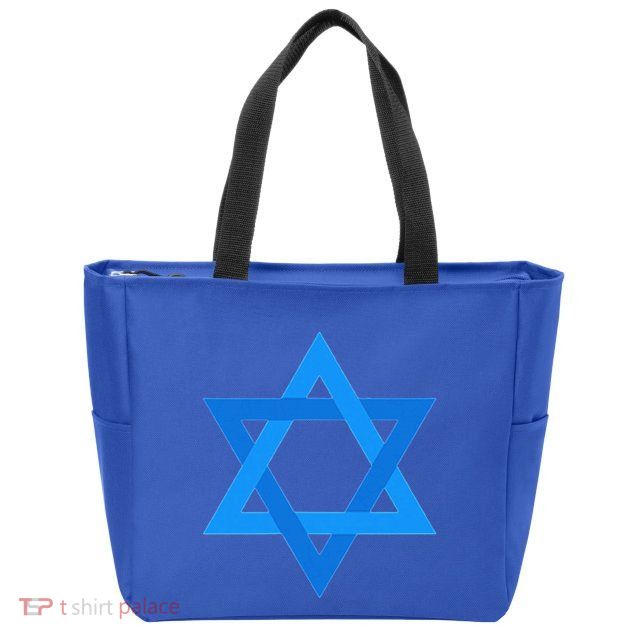 Star Of David Israel Flag Jewish Symbol Zip Tote Bag