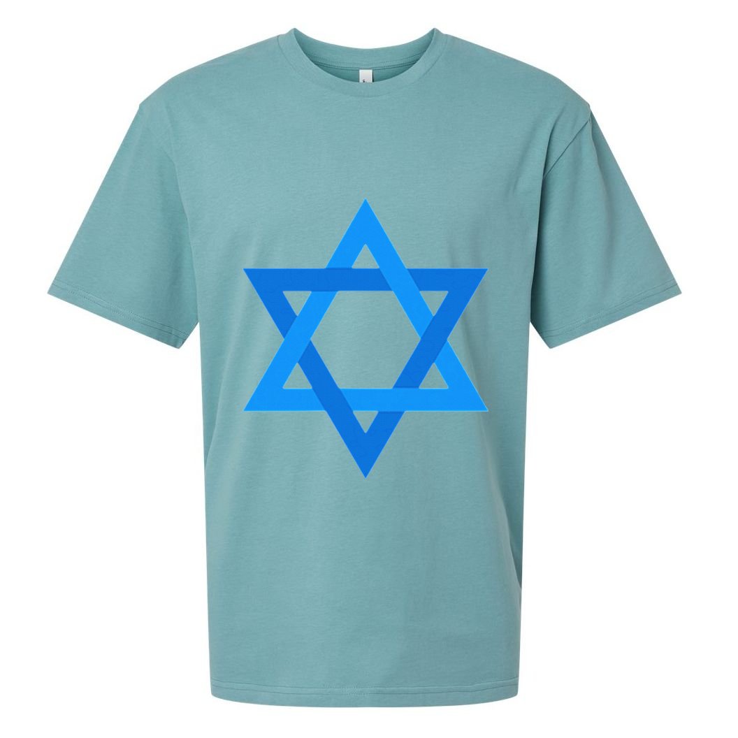 Star Of David Israel Flag Jewish Symbol Sueded Cloud Jersey T-Shirt