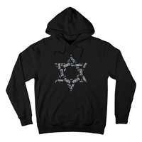 Star Of David Israel Jewish Israeli Flag Text Grunge Retro Hoodie