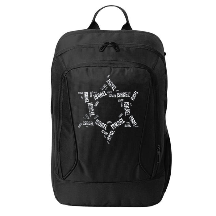 Star Of David Israel Jewish Israeli Flag Text Grunge Retro City Backpack